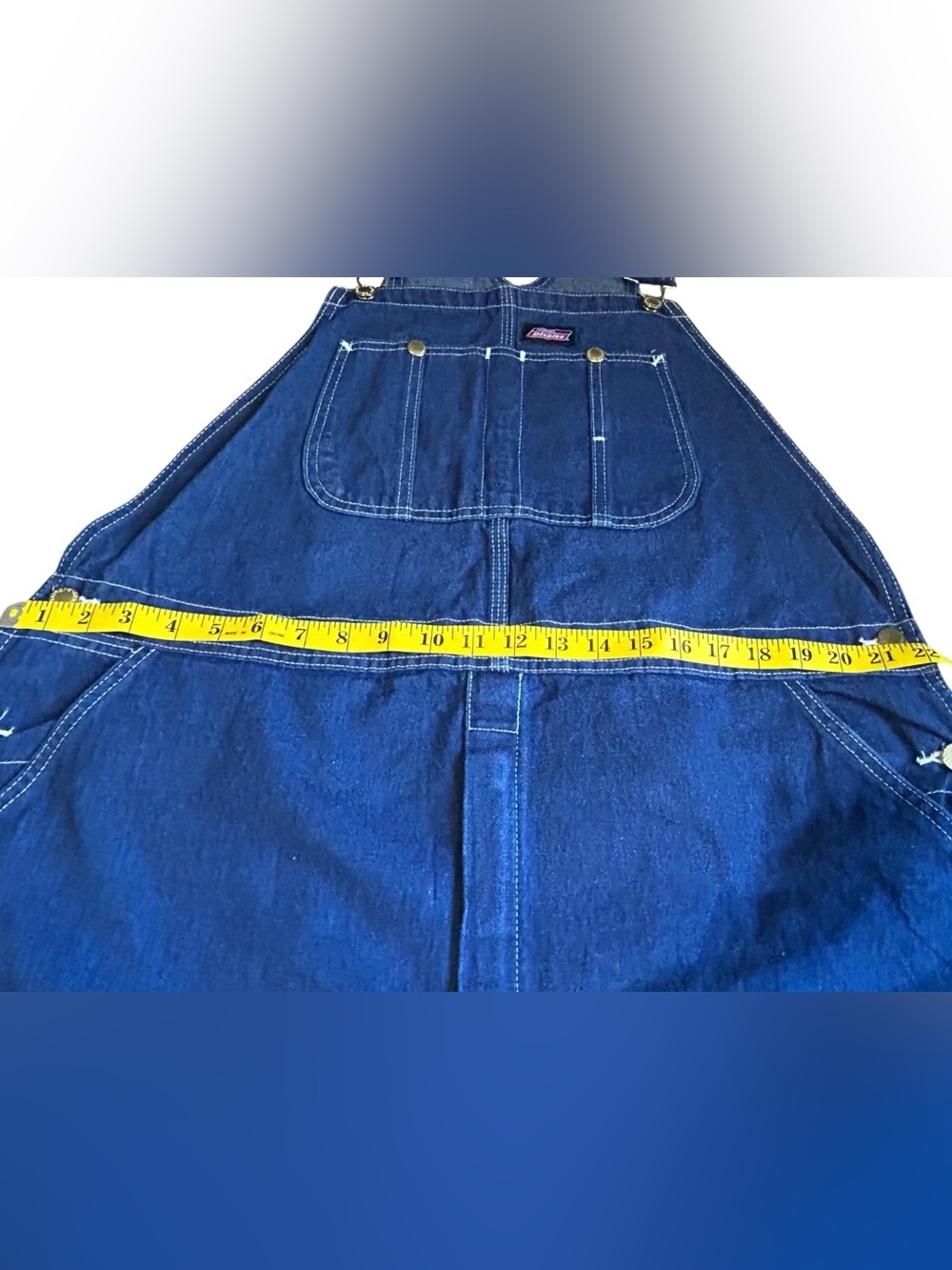 Dickies Denim Bib Overalls Carpenter Workwear Blue Men’s 40x30 - Picture 5 of 16